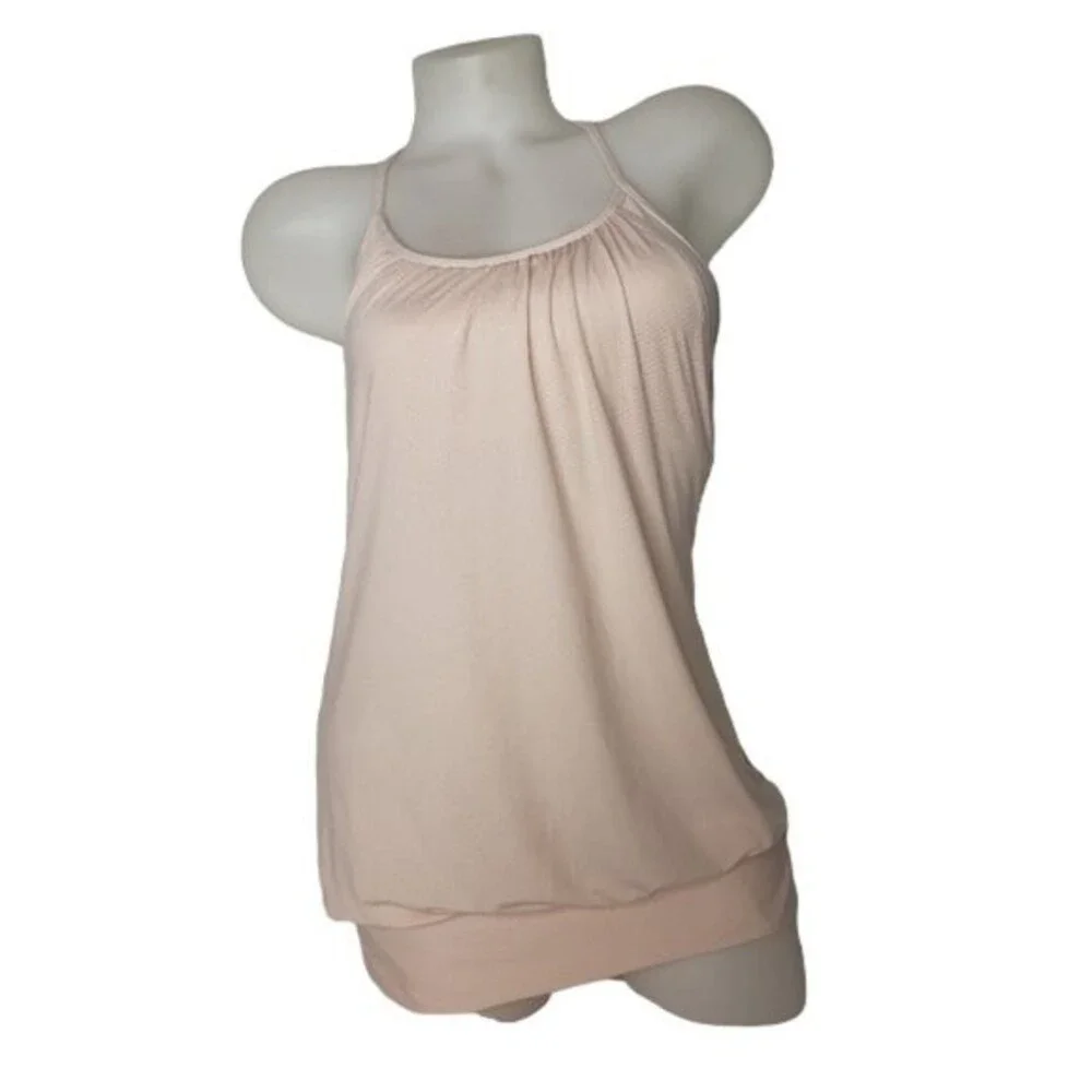 Lululemon No Limits Tank Top Built in Bra Light Peachy Pink Size 6